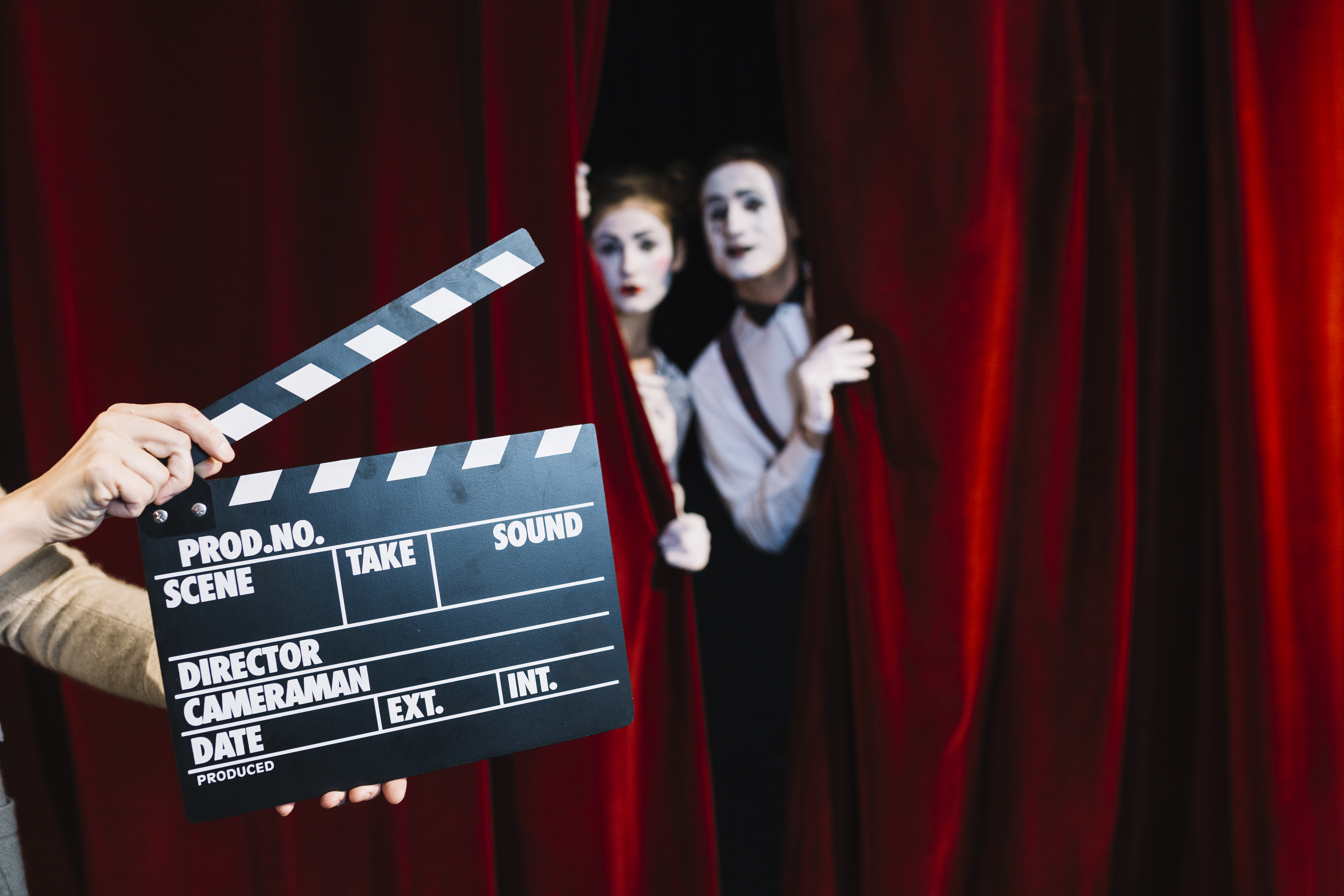 Artist portal — clapperboard and stage